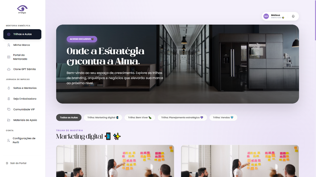 Dashboard do Portal Simbólyca